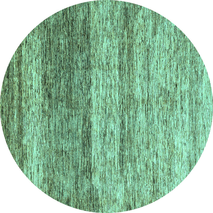 Round Oriental Turquoise Modern Rug, abs4215turq