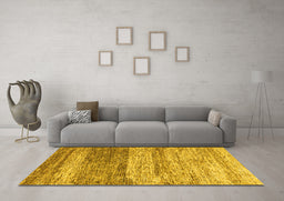 Machine Washable Oriental Yellow Modern Rug in a Living Room, wshabs4215yw