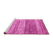 Sideview of Machine Washable Oriental Pink Modern Rug, wshabs4215pnk