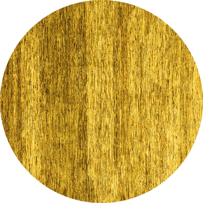 Round Machine Washable Oriental Yellow Modern Rug, wshabs4215yw