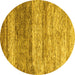 Round Oriental Yellow Modern Rug, abs4215yw