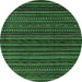 Round Oriental Emerald Green Modern Rug, abs4216emgrn