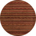 Round Machine Washable Oriental Orange Modern Area Rugs, wshabs4216org