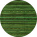 Round Oriental Green Modern Rug, abs4216grn