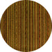 Round Oriental Yellow Modern Rug, abs4216yw