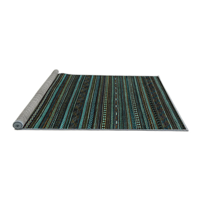 Sideview of Machine Washable Oriental Light Blue Modern Rug, wshabs4216lblu
