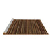 Sideview of Machine Washable Oriental Brown Modern Rug, wshabs4216brn