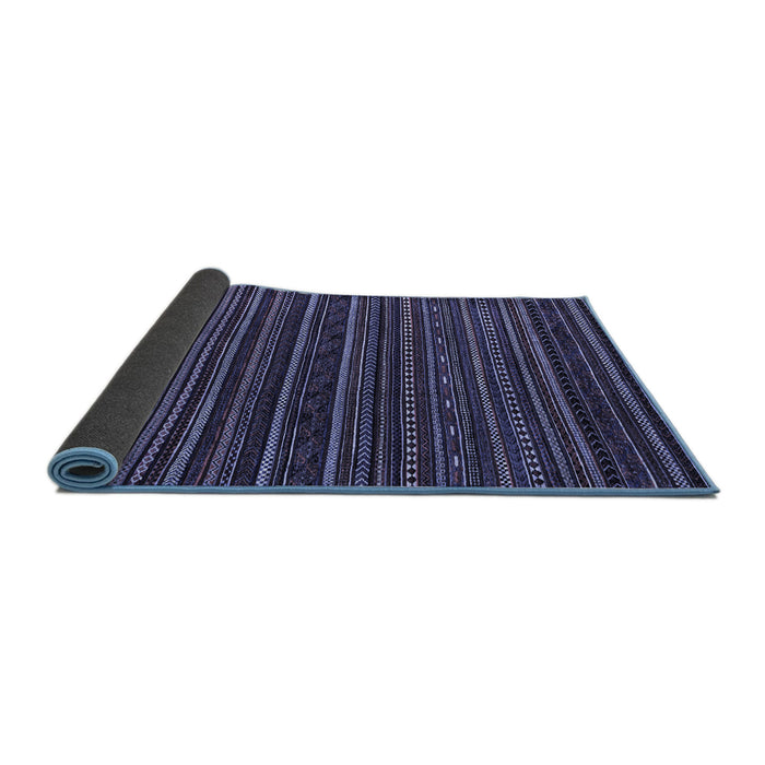Sideview of Oriental Blue Modern Rug, abs4216blu