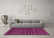 Machine Washable Oriental Pink Modern Rug in a Living Room, wshabs4216pnk