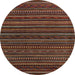 Round Abstract Brown Oriental Rug, abs4216