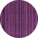 Round Machine Washable Oriental Purple Modern Area Rugs, wshabs4216pur