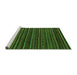 Sideview of Machine Washable Oriental Green Modern Area Rugs, wshabs4216grn