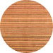 Round Oriental Orange Modern Rug, abs4217org