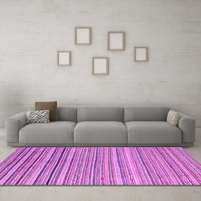 Machine Washable Oriental Purple Modern Area Rugs in a Living Room, wshabs4217pur
