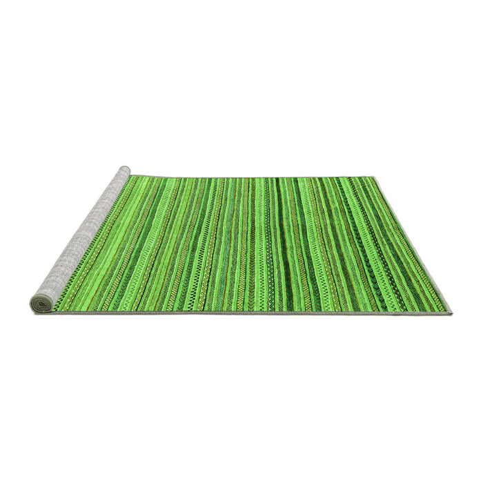 Sideview of Machine Washable Oriental Green Modern Area Rugs, wshabs4217grn