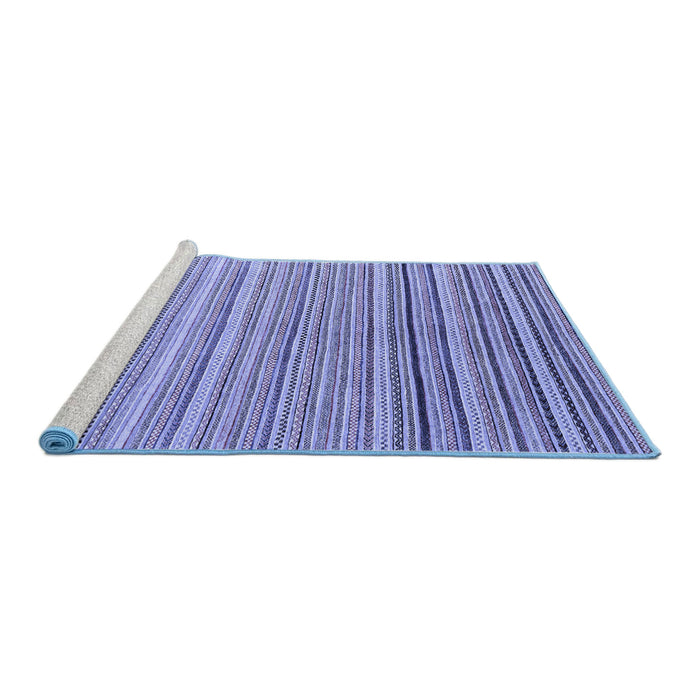 Sideview of Machine Washable Oriental Blue Modern Rug, wshabs4217blu