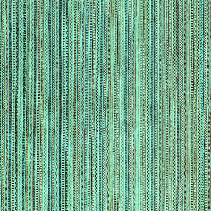 Square Machine Washable Oriental Turquoise Modern Area Rugs, wshabs4217turq