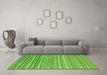 Machine Washable Oriental Green Modern Area Rugs in a Living Room,, wshabs4217grn