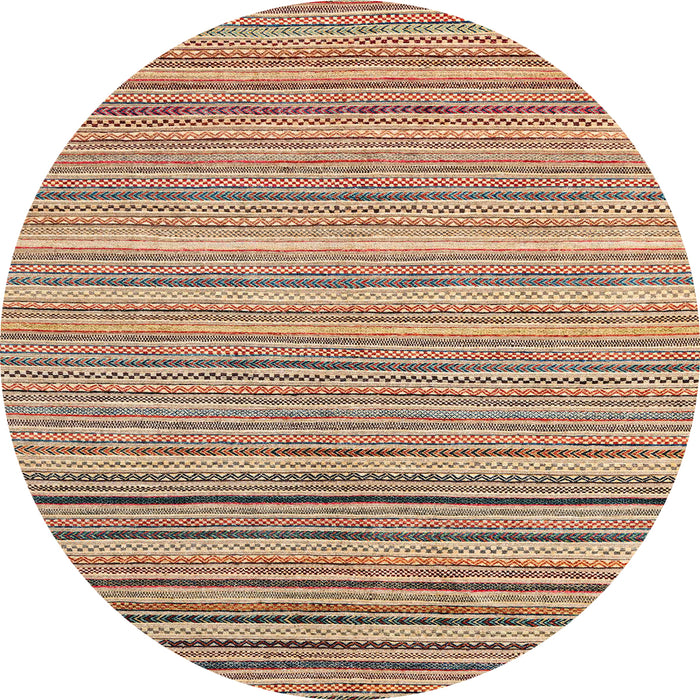 Round Machine Washable Abstract Yellow Rug, wshabs4217