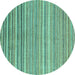 Round Oriental Turquoise Modern Rug, abs4217turq