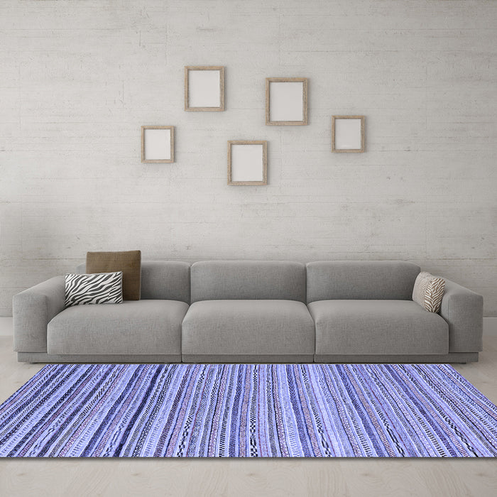 Machine Washable Oriental Blue Modern Rug in a Living Room, wshabs4217blu