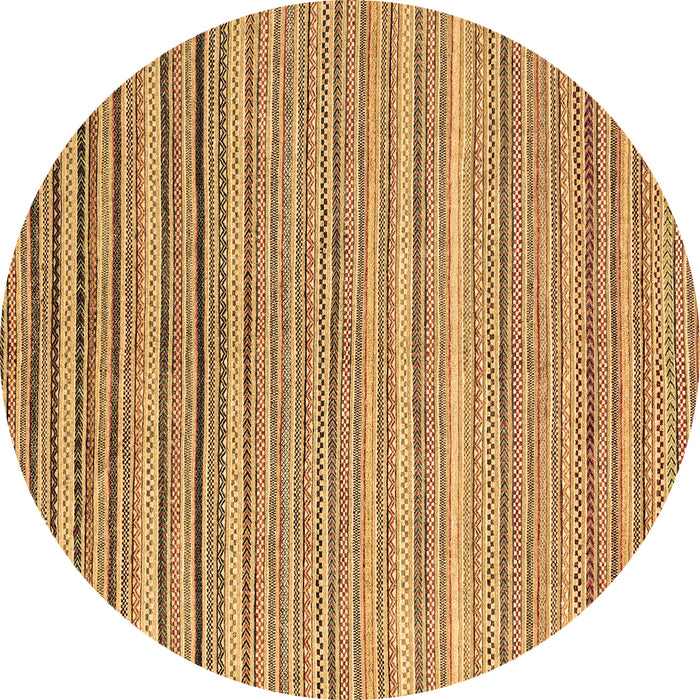 Round Machine Washable Oriental Brown Modern Rug, wshabs4217brn