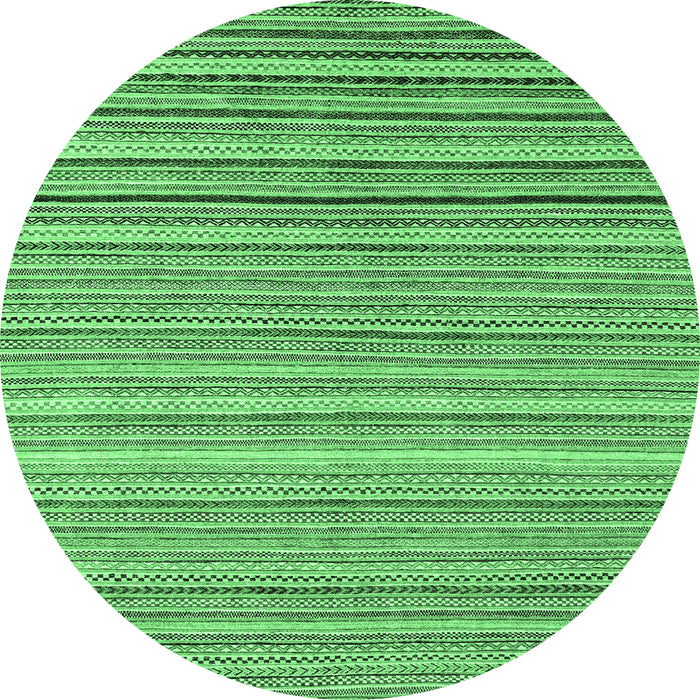 Round Machine Washable Oriental Emerald Green Modern Area Rugs, wshabs4217emgrn