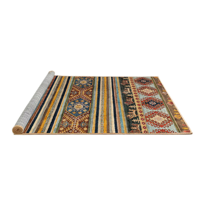 Sideview of Machine Washable Abstract Red Brown Rug, wshabs4218