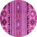 Round Oriental Pink Modern Rug, abs4218pnk