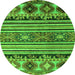 Round Oriental Green Modern Rug, abs4218grn