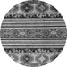 Round Machine Washable Oriental Gray Modern Rug, wshabs4218gry