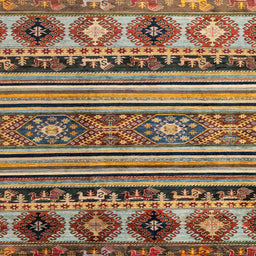 Square Abstract Red Brown Oriental Rug, abs4218