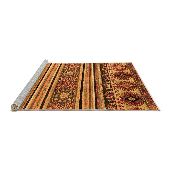 Sideview of Machine Washable Oriental Orange Modern Area Rugs, wshabs4218org