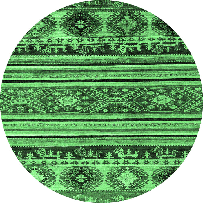 Round Oriental Emerald Green Modern Rug, abs4218emgrn