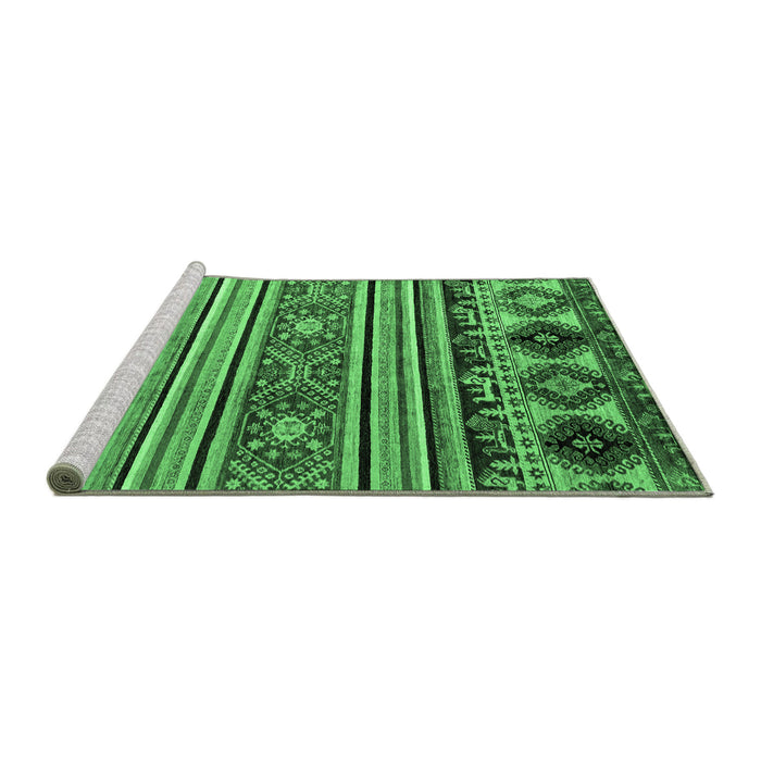 Sideview of Machine Washable Oriental Emerald Green Modern Area Rugs, wshabs4218emgrn