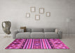 Machine Washable Oriental Pink Modern Rug in a Living Room, wshabs4218pnk