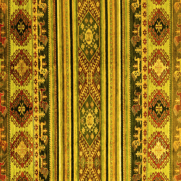 Square Machine Washable Oriental Yellow Modern Rug, wshabs4218yw