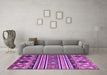 Machine Washable Oriental Purple Modern Area Rugs in a Living Room, wshabs4218pur