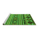 Sideview of Machine Washable Oriental Green Modern Area Rugs, wshabs4218grn