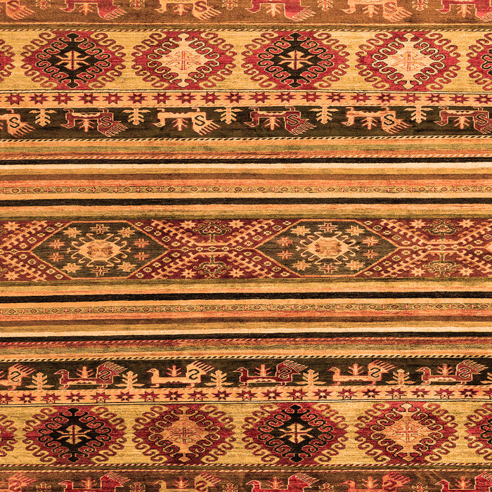 Square Machine Washable Oriental Orange Modern Area Rugs, wshabs4218org