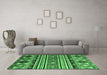 Machine Washable Oriental Emerald Green Modern Area Rugs in a Living Room,, wshabs4218emgrn