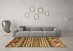 Machine Washable Oriental Brown Modern Rug in a Living Room,, wshabs4218brn