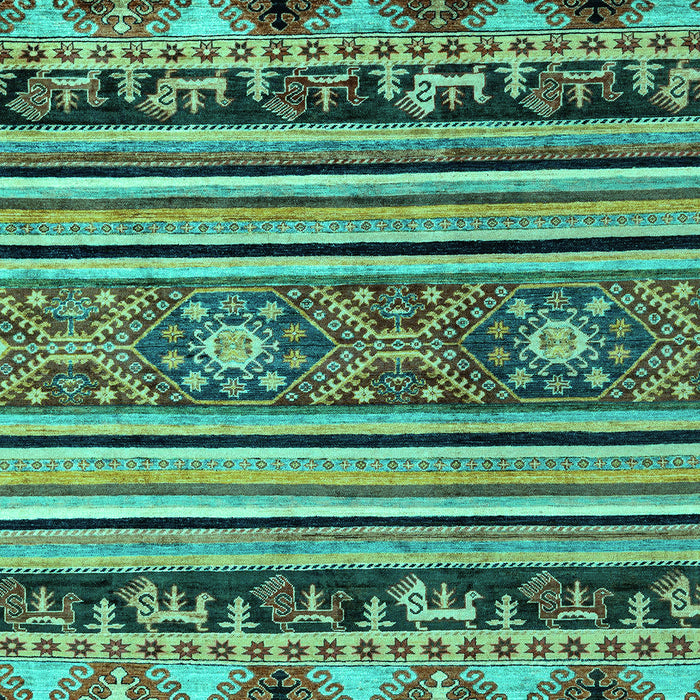 Machine Washable Oriental Turquoise Modern Area Rugs, wshabs4218turq