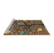 Sideview of Machine Washable Abstract Bakers Brown Rug, wshabs4219