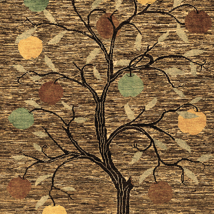 Machine Washable Abstract Brown Modern Rug, wshabs4219brn