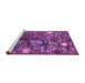 Sideview of Machine Washable Abstract Purple Modern Area Rugs, wshabs4219pur