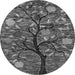 Round Abstract Gray Modern Rug, abs4219gry