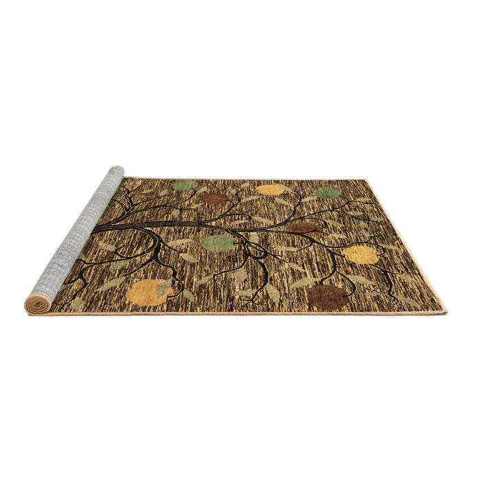 Sideview of Machine Washable Abstract Brown Modern Rug, wshabs4219brn