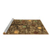 Sideview of Machine Washable Abstract Brown Modern Rug, wshabs4219brn