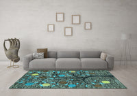 Machine Washable Abstract Light Blue Modern Rug, wshabs4219lblu